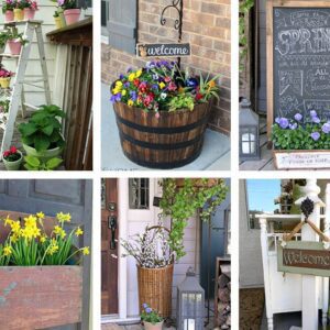 ideas y diseños rústicos de decoración de porches de primavera