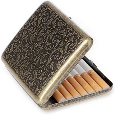 CaLeQi Caja de Cigarrillos Tiene Capacidad para 20 FlowerGolden 