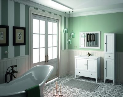 decoración baño con muebles estilo vintage